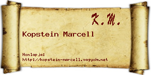 Kopstein Marcell névjegykártya
